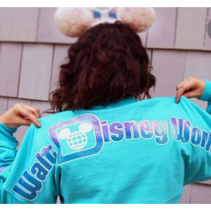 DISNEY WORLD Spirit Jersey Monsters Inc Sully Iridescent Size Aqua Medium Adult